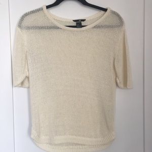 Cream short sleeve H&M sweater